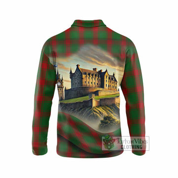 Middleton Tartan Family Crest Long Sleeve Polo Shirt with Scottish Ancient Castle Style - Tartan Vibes Clothing