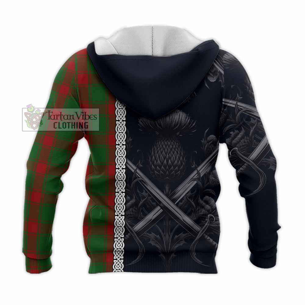 Middleton Tartan Knitted Hoodie with Family Crest Cross Sword Thistle Celtic Vibes - Tartan Vibes Clothing