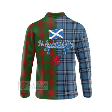 Middleton Tartan Long Sleeve Polo Shirt Happy St. Andrew's Day Half Tartan Style - Tartan Vibes Clothing
