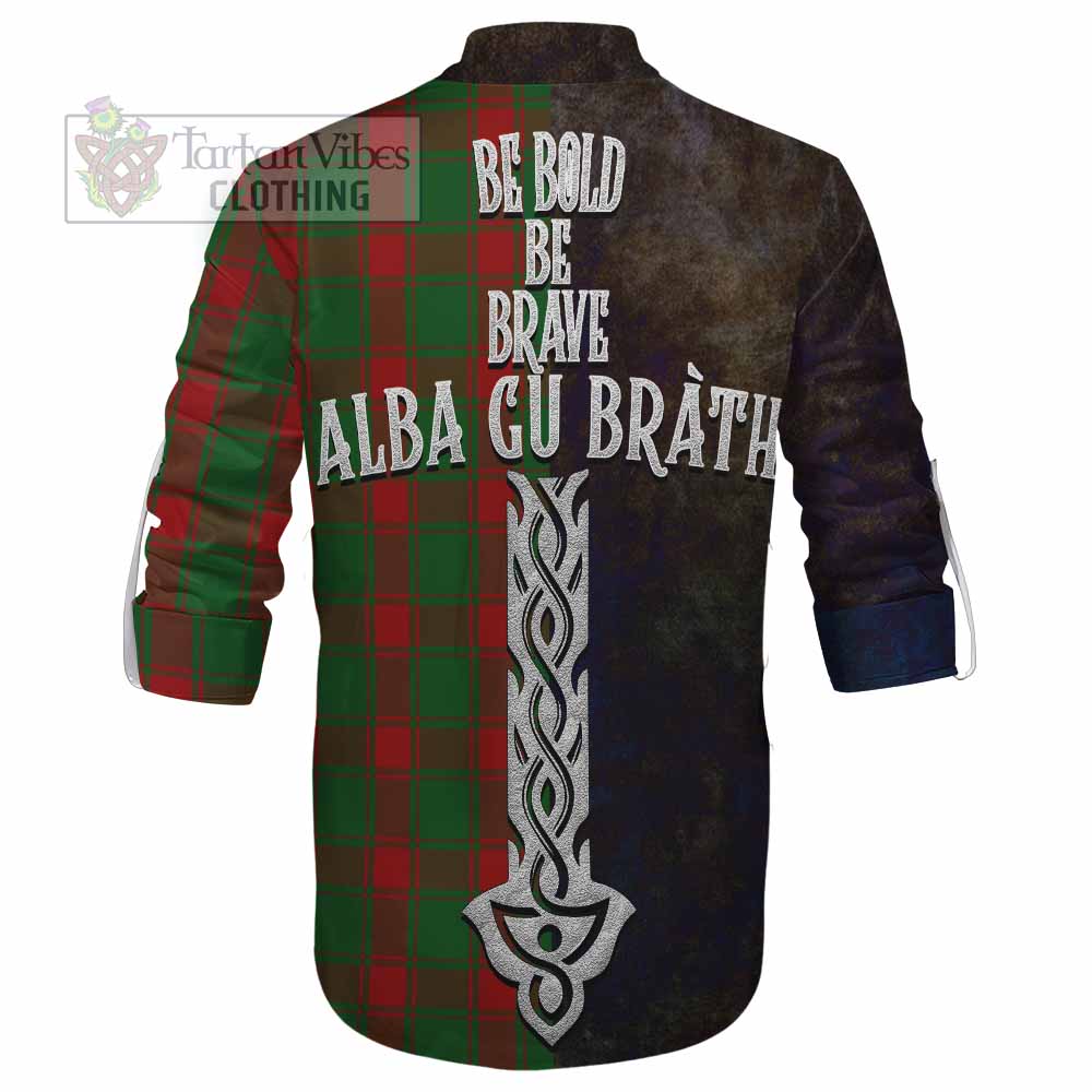 Tartan Vibes Clothing Middleton Tartan Family Crest Ghillie Kilt Shirt Alba Gu Brath Be Brave Lion Ancient Style