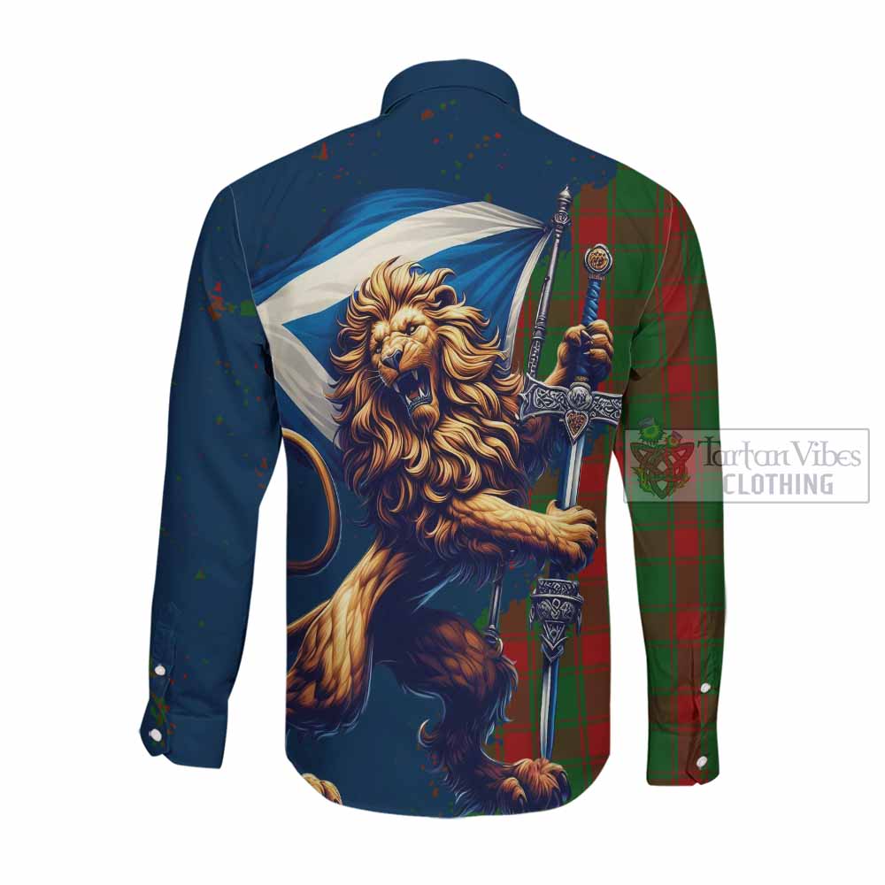 Middleton Tartan Family Crest Long Sleeve Button Shirt with Scottish Majestic Lion Men's Shirt - Tartan Vibes Clothing