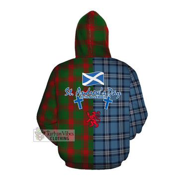 Middleton Tartan Cotton Hoodie Happy St. Andrew's Day Half Tartan Style Pullover Hoodie - Tartan Vibes Clothing