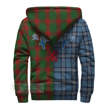 Middleton Tartan Sherpa Hoodie Happy St. Andrew's Day Half Tartan Style - Tartan Vibes Clothing