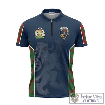Middleton Tartan Zipper Polo Shirt with Family Crest and Lion Rampant Vibes Sport Style - Tartan Vibes Clothing