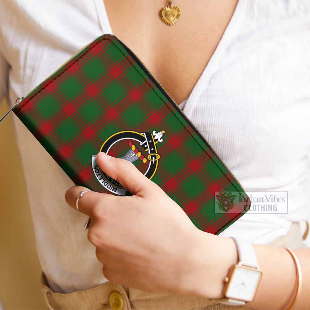 Middleton Tartan Women's Leather Wallet with Family Crest - Tartan Vibes Clothing