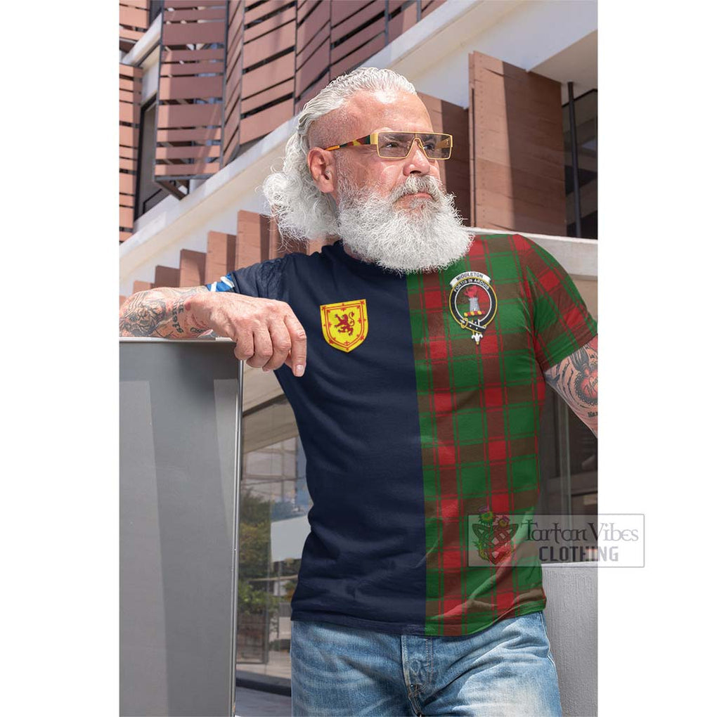 Middleton Tartan Cotton T-shirt Alba with Scottish Lion Royal Arm Half Style Men's Shirt - Tartan Vibes Clothing