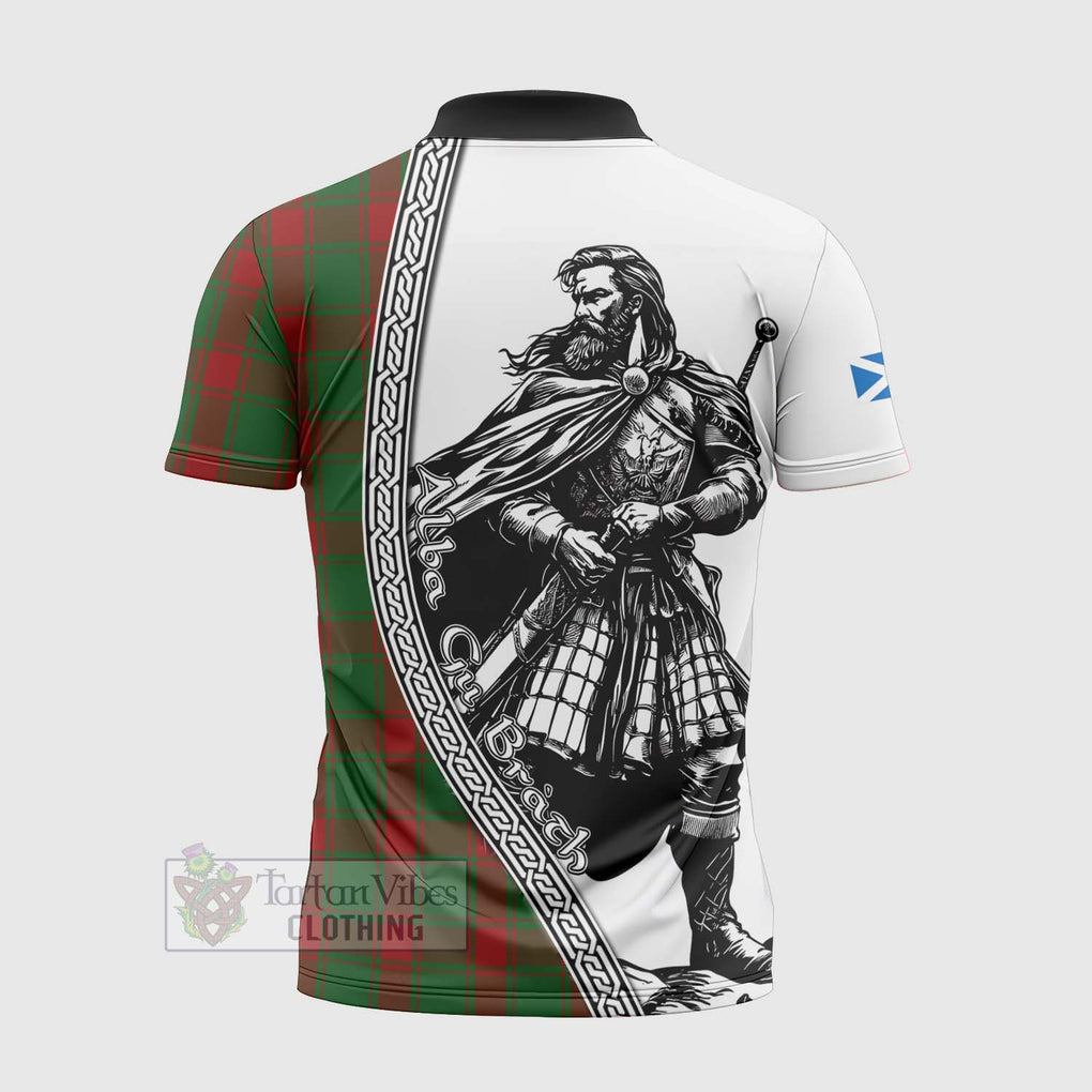 Middleton Tartan Clan Crest Zipper Polo Shirt with Highlander Warrior Celtic Style - Tartan Vibes Clothing