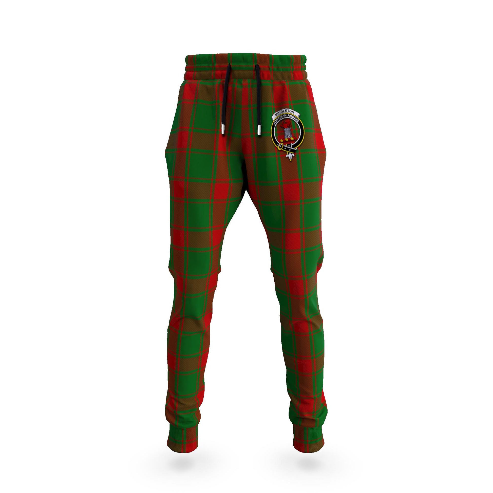Middleton Tartan Joggers Pants with Family Crest 5XL - Tartan Vibes Clothing