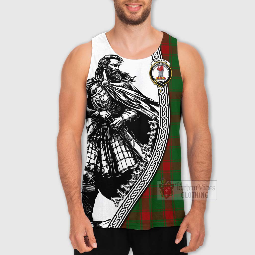 Middleton Tartan Clan Crest Men's Tank Top with Highlander Warrior Celtic Style - Tartan Vibes Clothing