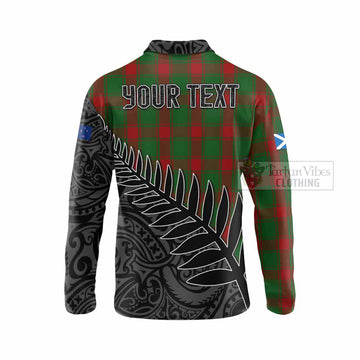Middleton Crest Tartan Long Sleeve Polo Shirt with New Zealand Silver Fern Half Style - Tartan Vibes Clothing
