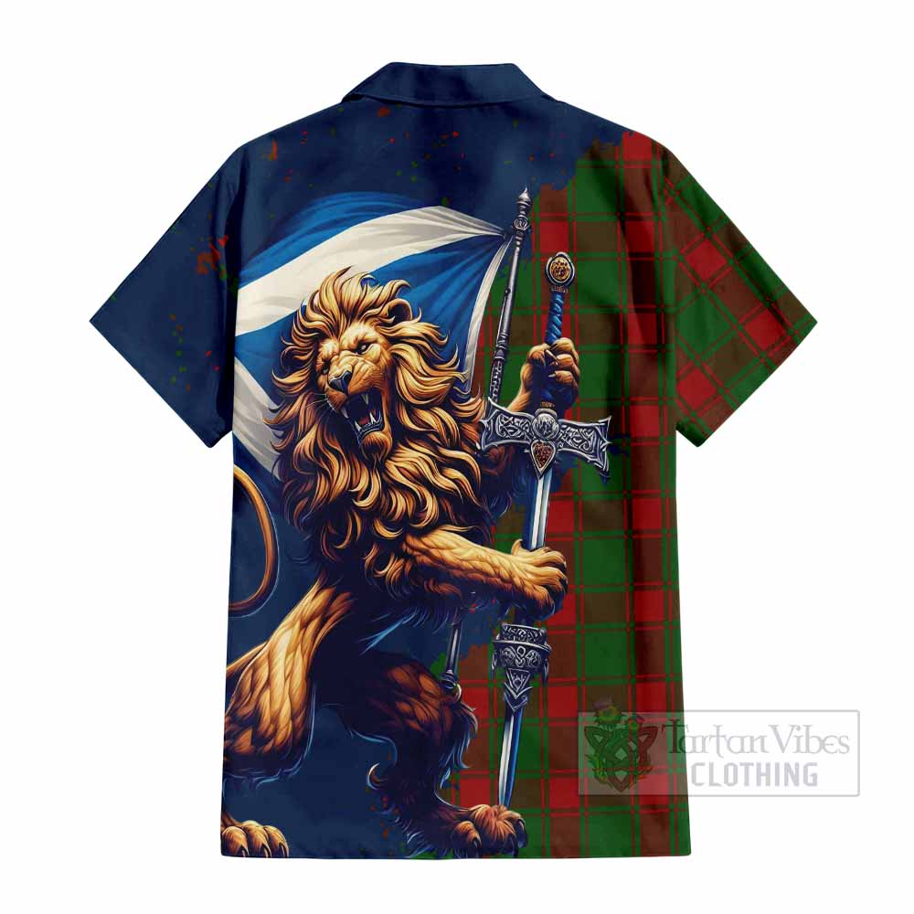 Middleton Tartan Family Crest Hawaiian Shirt with Scottish Majestic Lion - Tartan Vibes Clothing