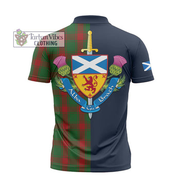 Middleton Tartan Zipper Polo Shirt Alba with Scottish Lion Royal Arm Half Style - Tartan Vibes Clothing