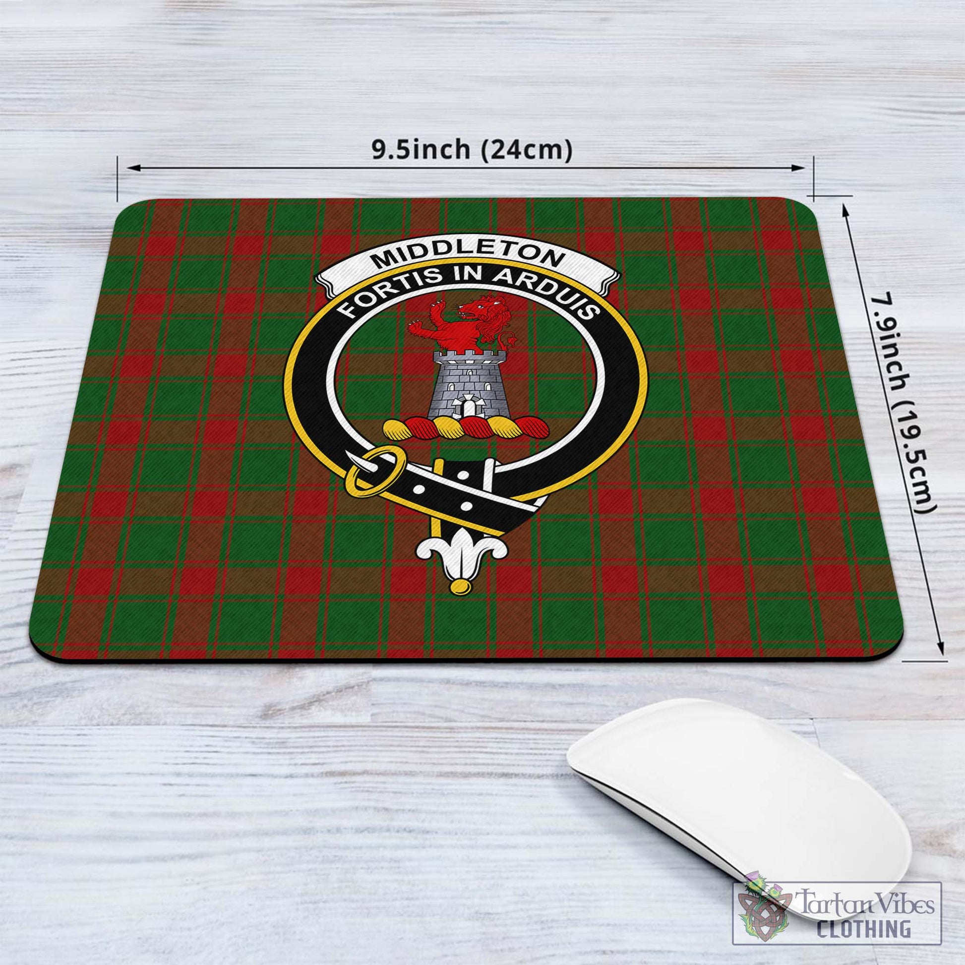 Tartan Vibes Clothing Middleton Tartan Mouse Pad with Family Crest