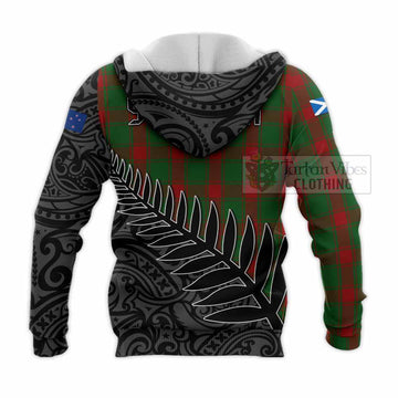 Middleton Crest Tartan Knitted Hoodie with New Zealand Silver Fern Half Style - Tartan Vibes Clothing