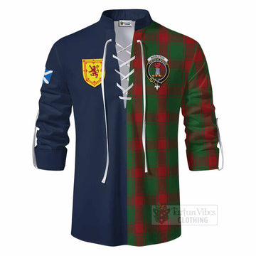 Middleton Tartan Ghillie Kilt Shirt Alba with Scottish Lion Royal Arm Half Style - Tartan Vibes Clothing