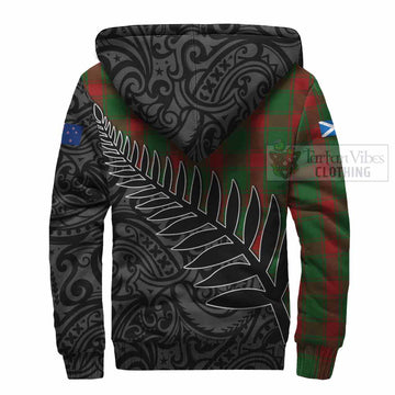 Middleton Crest Tartan Sherpa Hoodie with New Zealand Silver Fern Half Style - Tartan Vibes Clothing