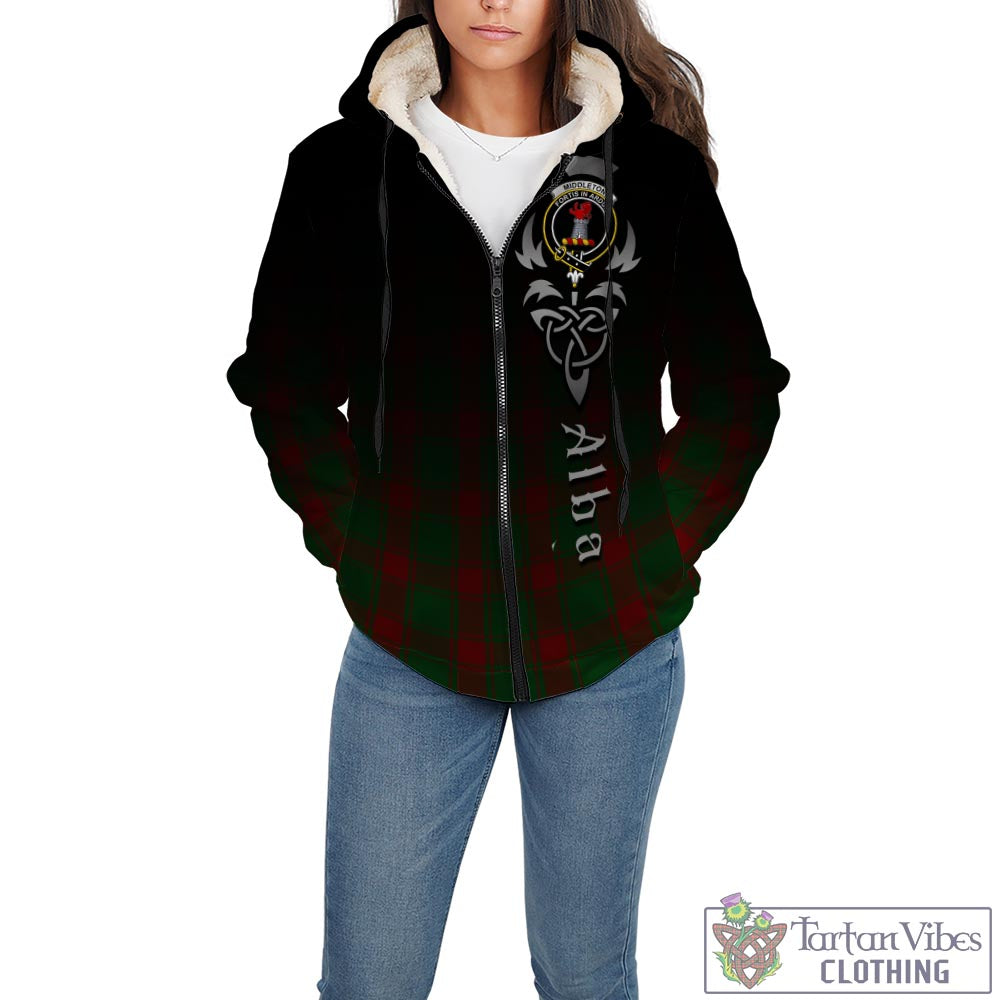 Middleton Tartan Sherpa Hoodie Featuring Alba Gu Brath Family Crest Celtic Inspired - Tartan Vibes Clothing