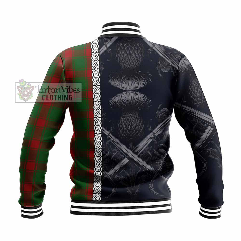 Middleton Tartan Baseball Jacket with Family Crest Cross Sword Thistle Celtic Vibes - Tartan Vibes Clothing