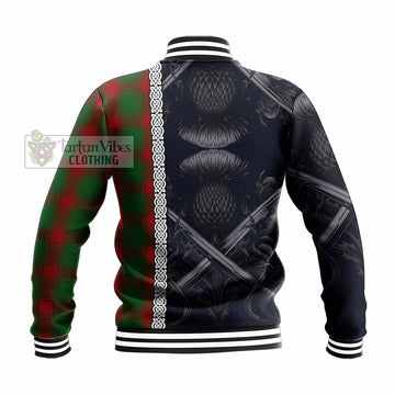 Middleton Tartan Baseball Jacket with Family Crest Cross Sword Thistle Celtic Vibes - Tartan Vibes Clothing