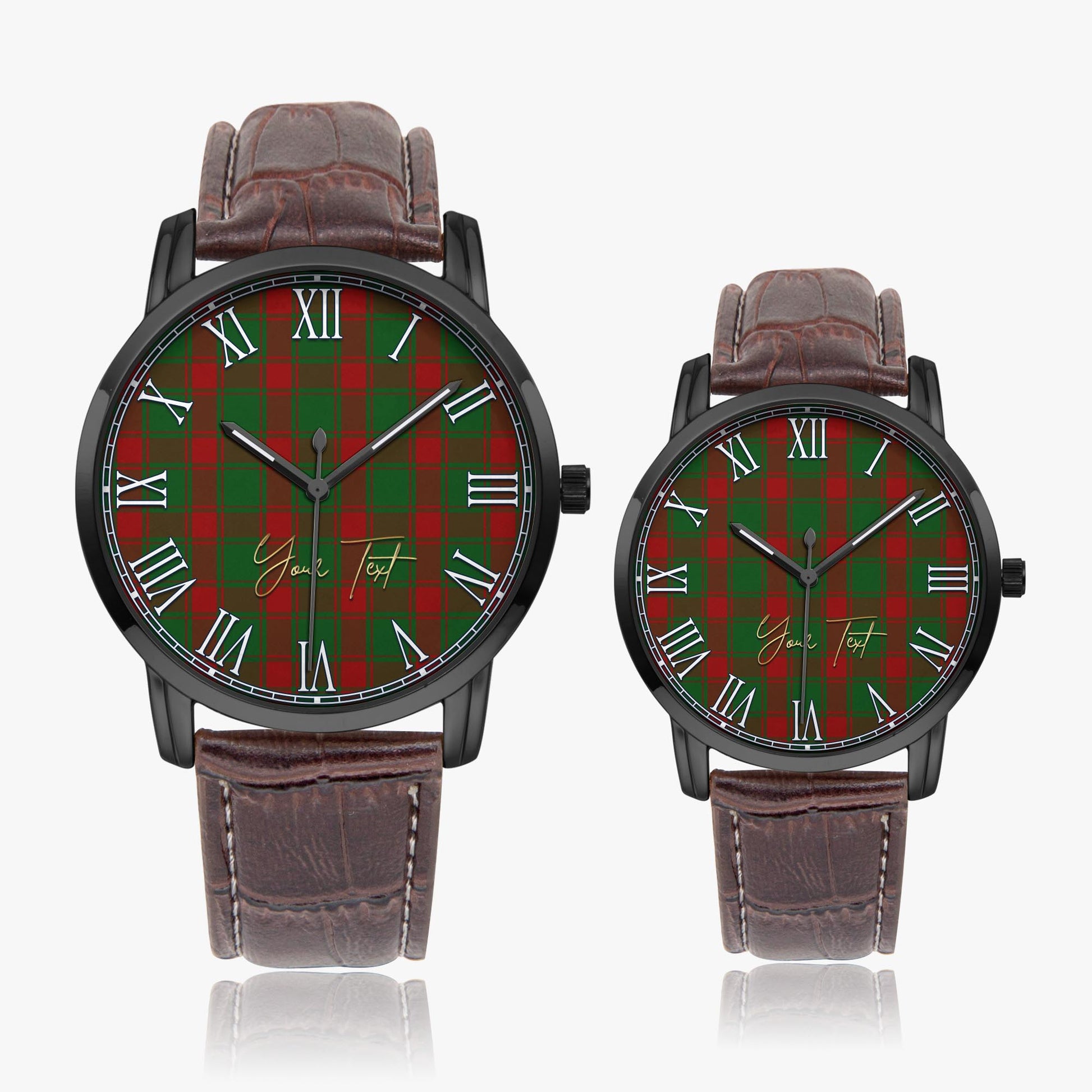 Middleton Tartan Personalized Your Text Leather Trap Quartz Watch - Tartan Vibes Clothing