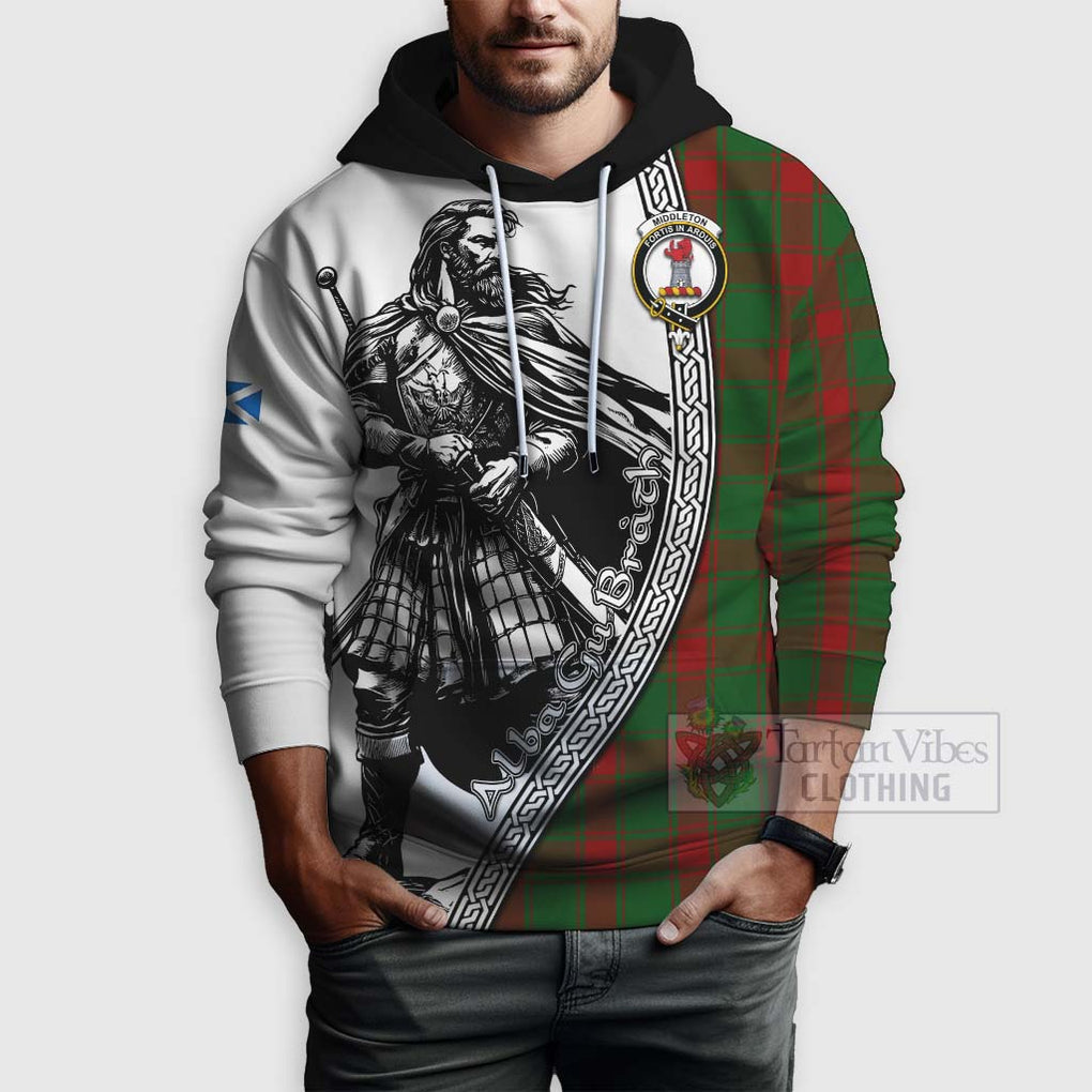 Middleton Tartan Clan Crest Hoodie with Highlander Warrior Celtic Style - Tartan Vibes Clothing