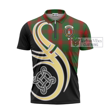 Middleton Tartan Zipper Polo Shirt with Family Crest and Celtic Symbol Style - Tartan Vibes Clothing