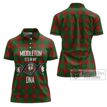 Middleton Tartan Women's Polo Shirt with Family Crest DNA In Me Style - Tartan Vibes Clothing