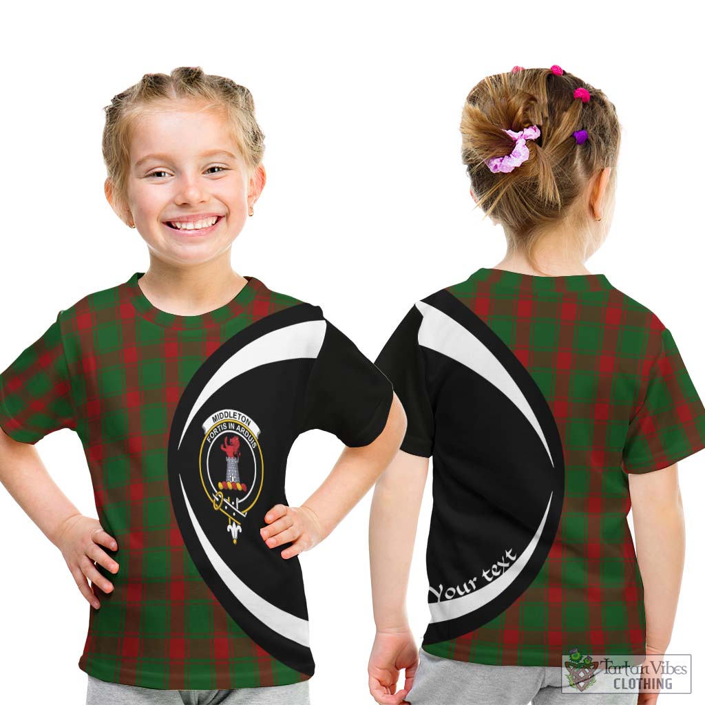 Middleton Tartan Kid T-Shirt with Family Crest Circle Style - Tartan Vibes Clothing