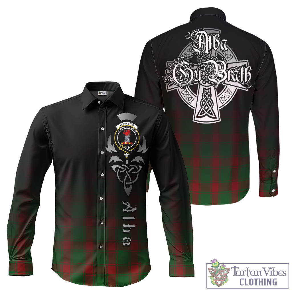 Middleton Tartan Long Sleeve Button Up Featuring Alba Gu Brath Family Crest Celtic Inspired - Tartan Vibes Clothing
