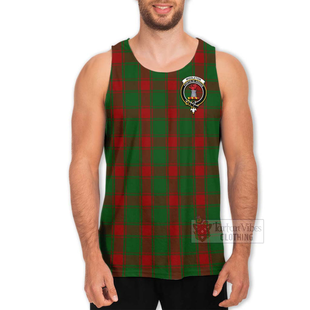 Middleton Tartan Men's Tank Top with Family Crest Celtic Skull Style - Tartan Vibes Clothing