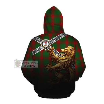 Tartan Vibes Clothing Middleton Crest Tartan Cotton Hoodie with Golden Lion Emblem Celtic Style