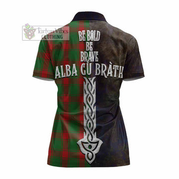 Tartan Vibes Clothing Middleton Tartan Family Crest Women's Polo Shirt Alba Gu Brath Be Brave Lion Ancient Style