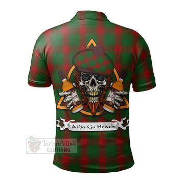 Middleton Tartan Polo Shirt with Family Crest and Bearded Skull Holding Bottles of Whiskey - Tartan Vibes Clothing