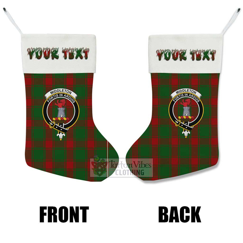 Middleton Tartan Family Crest Christmas Stocking with Personalized Text - Tartan Vibes Clothing