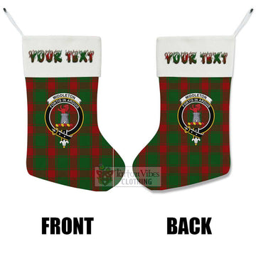 Middleton Tartan Family Crest Christmas Stocking with Personalized Text - Tartan Vibes Clothing