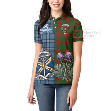 Middleton Tartan Women's Polo Shirt Happy St. Andrew's Day Half Tartan Style - Tartan Vibes Clothing