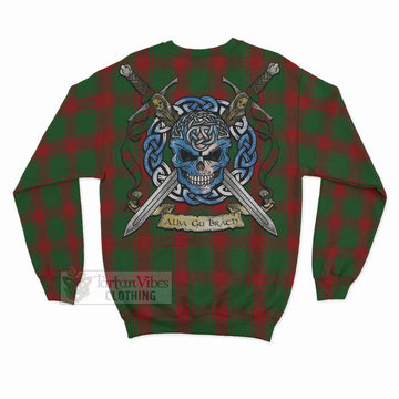 Middleton Tartan Sweatshirt with Family Crest Celtic Skull Style - Tartan Vibes Clothing