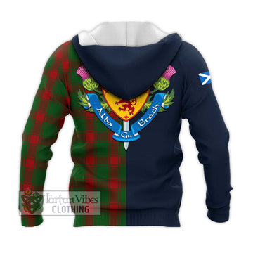 Middleton Tartan Knitted Hoodie Alba with Scottish Lion Royal Arm Half Style - Tartan Vibes Clothing