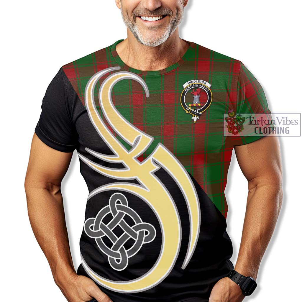 Middleton Tartan T-Shirt with Family Crest and Celtic Symbol Style - Tartan Vibes Clothing