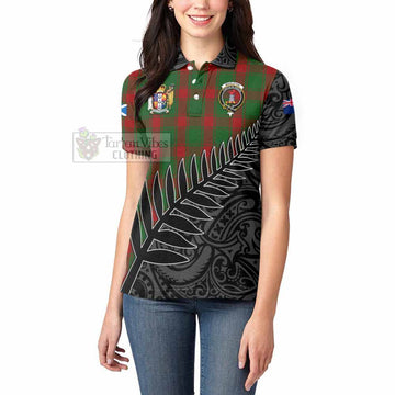 Middleton Crest Tartan Women's Polo Shirt with New Zealand Silver Fern Half Style - Tartan Vibes Clothing
