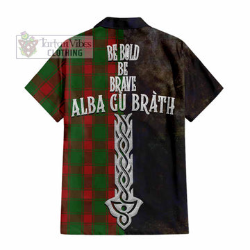 Tartan Vibes Clothing Middleton Tartan Family Crest Short Sleeve Button Shirt Alba Gu Brath Be Brave Lion Ancient Style