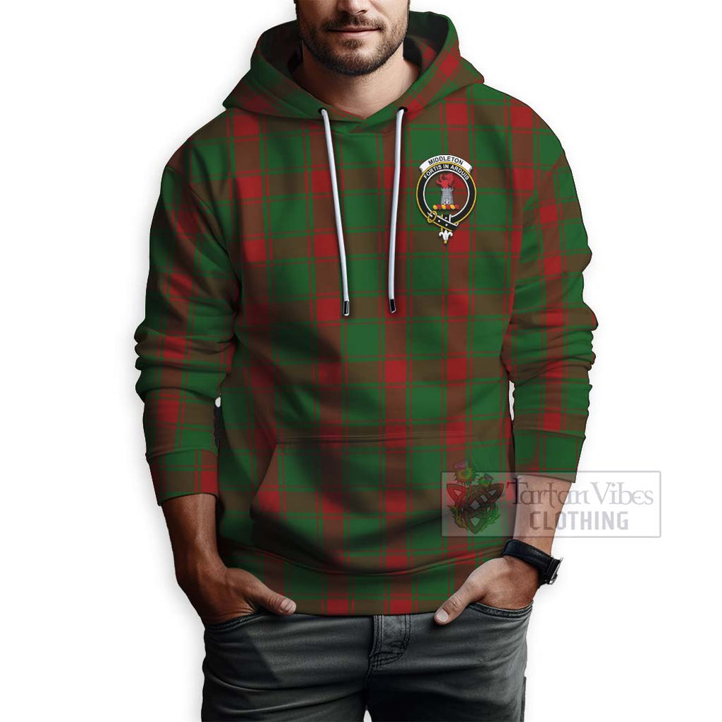 Middleton Tartan Hoodie with Family Crest Celtic Skull Style - Tartan Vibes Clothing