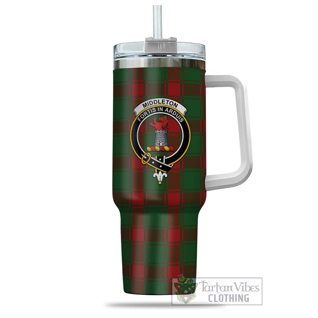 Tartan Vibes Clothing Middleton Tartan and Family Crest Tumbler with Handle