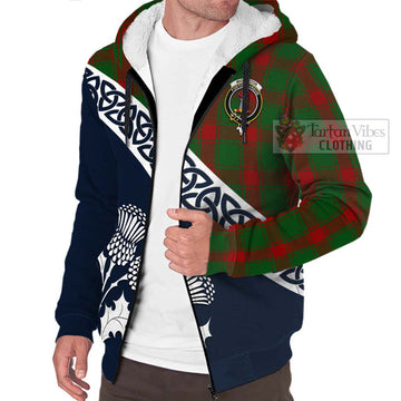 Middleton Tartan Sherpa Hoodie Featuring Thistle and Scotland Map - Tartan Vibes Clothing