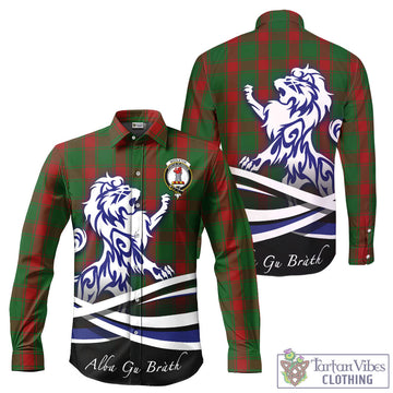 Middleton Tartan Long Sleeve Button Up Shirt with Alba Gu Brath Regal Lion Emblem - Tartan Vibes Clothing