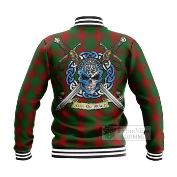 Middleton Tartan Baseball Jacket with Family Crest Celtic Skull Style - Tartan Vibes Clothing