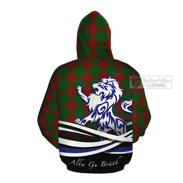 Middleton Tartan Cotton Hoodie with Alba Gu Brath Regal Lion Emblem Pullover Hoodie - Tartan Vibes Clothing