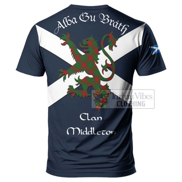 Middleton Tartan Lion Rampant T-Shirt Proudly Display Your Heritage with Alba Gu Brath and Clan Name - Tartan Vibes Clothing