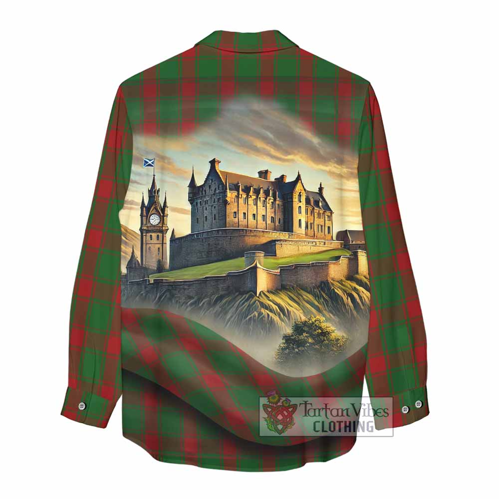 Middleton Tartan Family Crest Women's Casual Shirt with Scottish Ancient Castle Style - Tartan Vibes Clothing