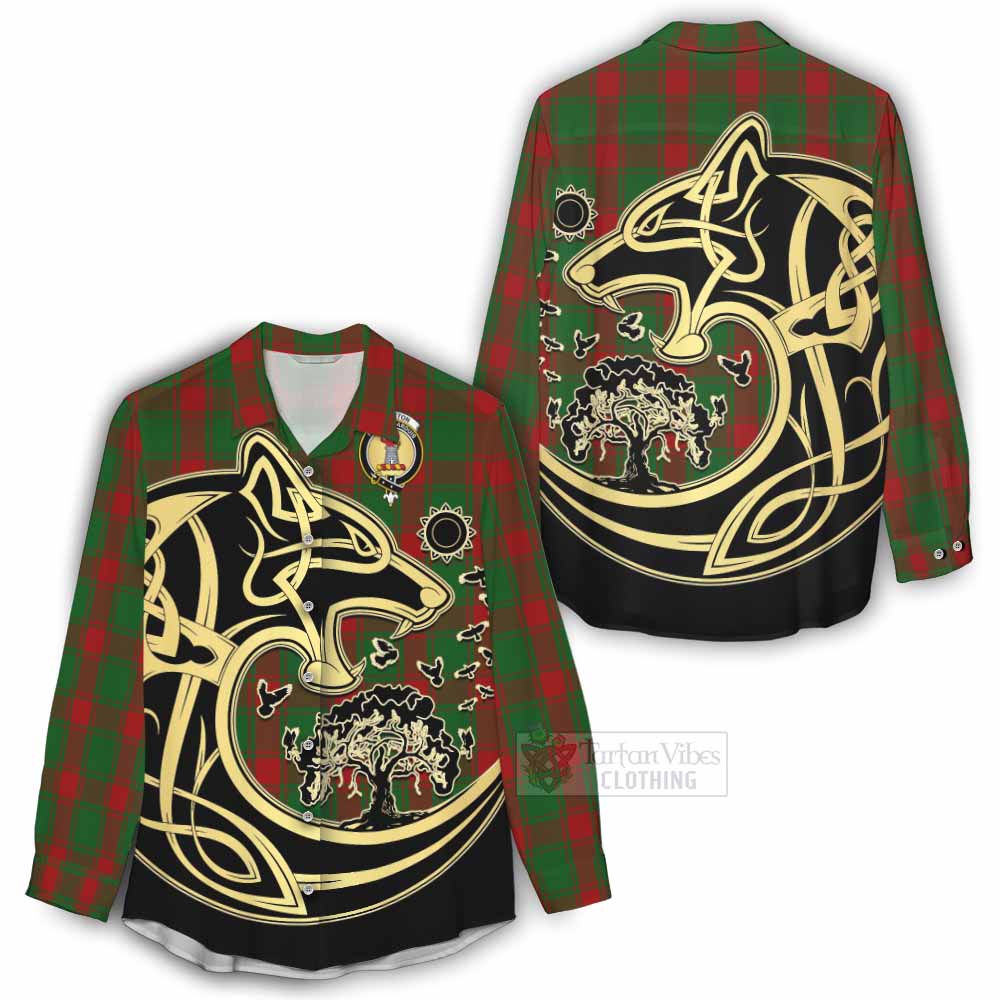 Middleton Tartan Women's Casual Shirt with Family Crest Celtic Wolf Style - Tartan Vibes Clothing